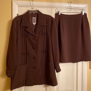 Zelda Brown mid century Vintage Jacket, Skirt, Pants